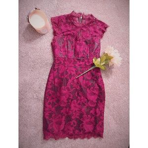 Maroon and Leather Lace Dress!